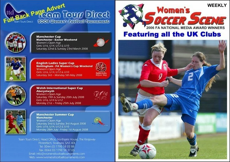 Women's Soccer Scene Magazine back page advert